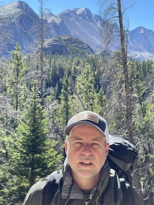 Randy Blackmon hiking in the Colorado Rockies